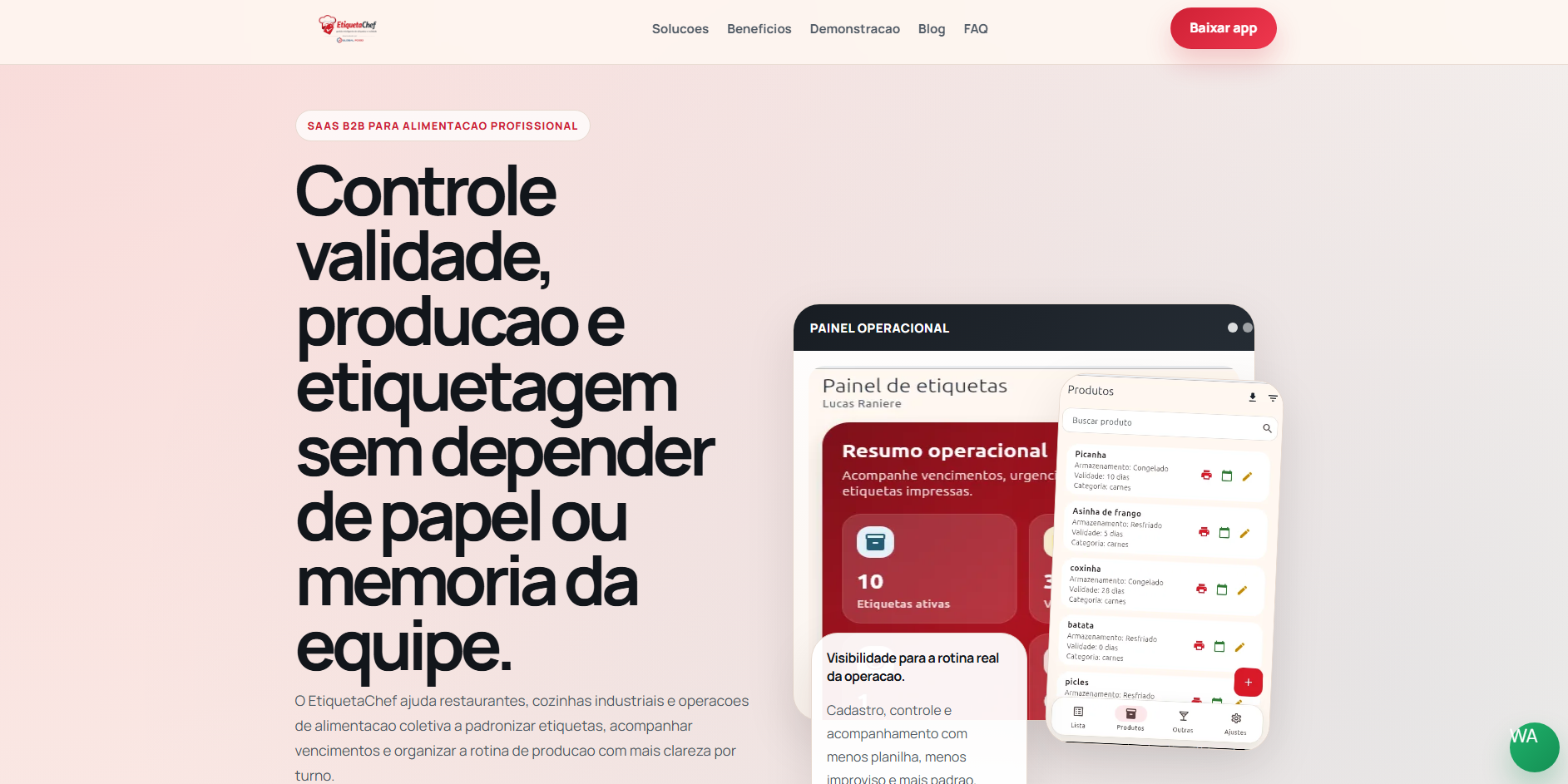 Sistema de controle de validade e etiquetagem para alimentação